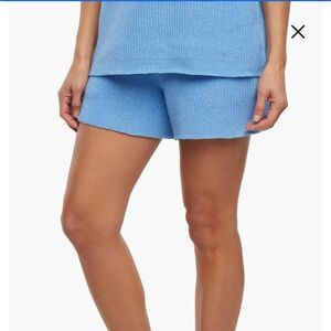 Three Dots Blue Knit Shorts